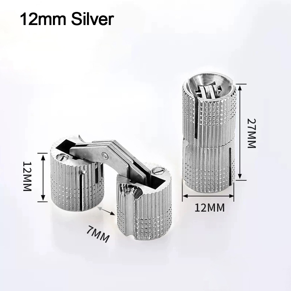 Charnières de meubles en laiton, armoire cachée cylindrique, charnières invisibles pour boîte de quincaillerie, 8-18mm, 8mm, 10mm, 12mm, 14mm, 16mm, 18mm: Marron