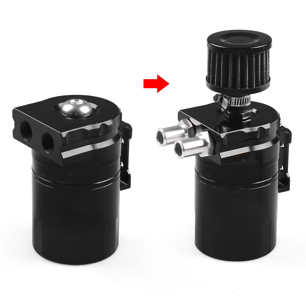 Depósito de aluminio para coche, tanque de captura de aceite con filtro, Kit Universal BX101993