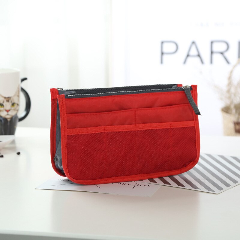 Inserto dell'organizzatore Del Sacchetto Per Le Donne di Nylon Organizzatore di Viaggi-Del Sacchetto Inserto della Borsa del Sacchetto-Dell'organizzatore Della Signora di Trucco Cosmetico del Sacchetto A Buon Mercato Delle Donne tote: 2
