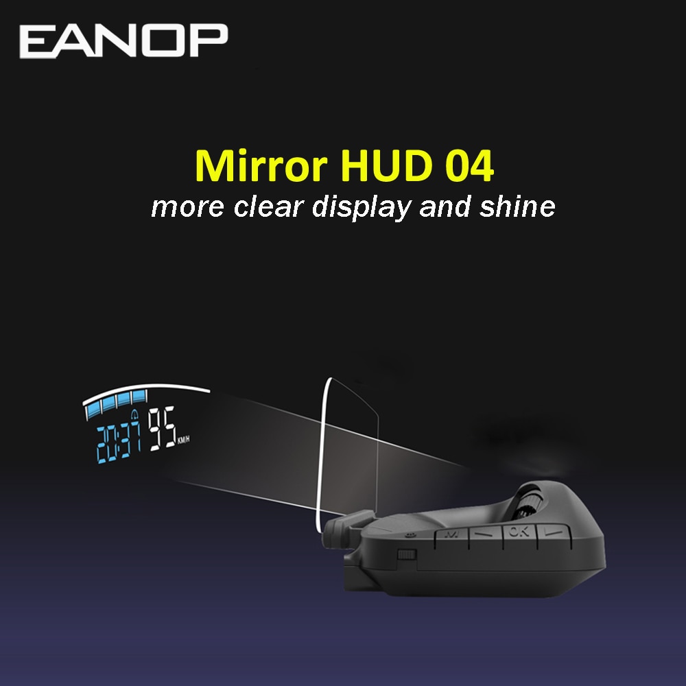 Eanop mirror 04 auto hud head-up display obd 2 skannerverktyg överhastighetsprojektor säkerhetslarmsystem