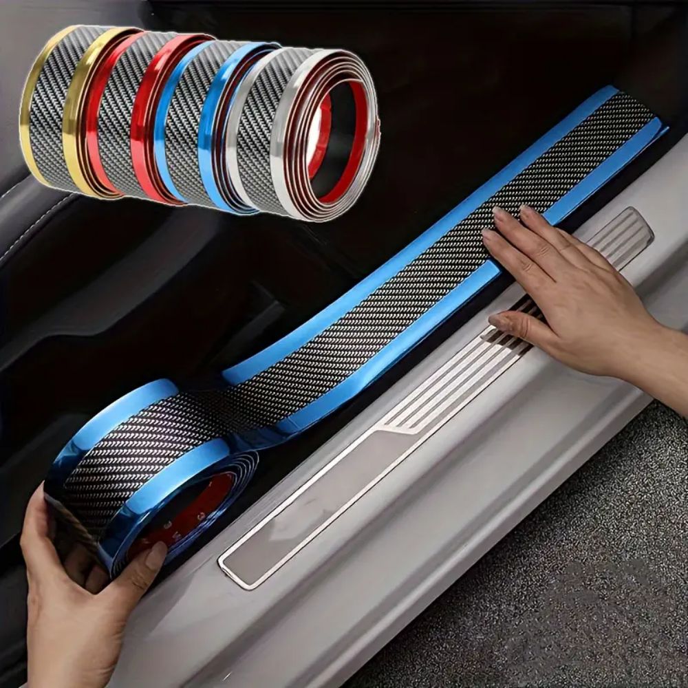 QUICTO 2PS Car Front Rear Bumper Protector Strip, Universal Carbon