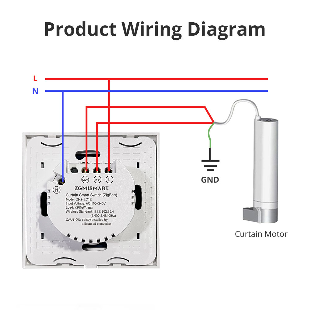 Zemismart Zigbee Curtain Switch Work with Tuya Timer Control For Electric Curtain Motorized Roller Shade Blinds Alexa Google