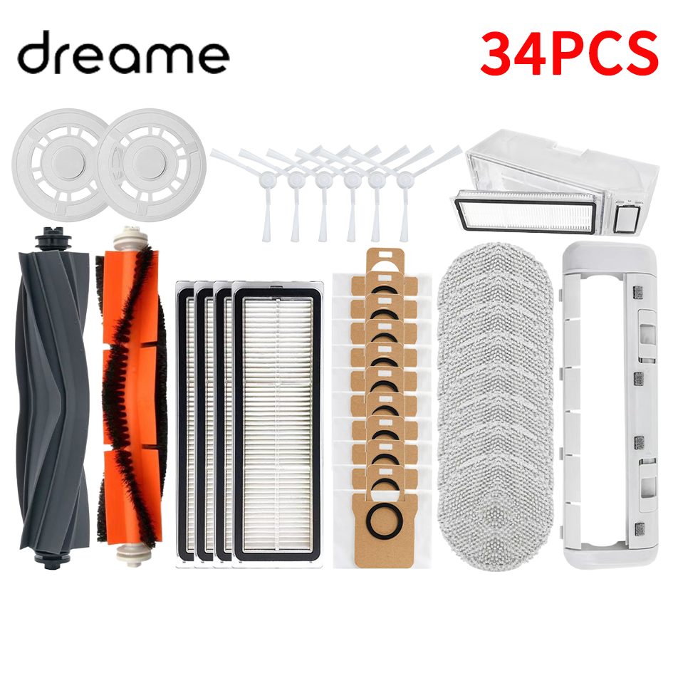 Dreame L10s Ultra / L10S Pro para XIAOMI Mijia Omni 1S B101CN B116 X10 + X20 + Robot repuestos de aspiradora cepillo lateral principal filtro Hepa: Borgoña