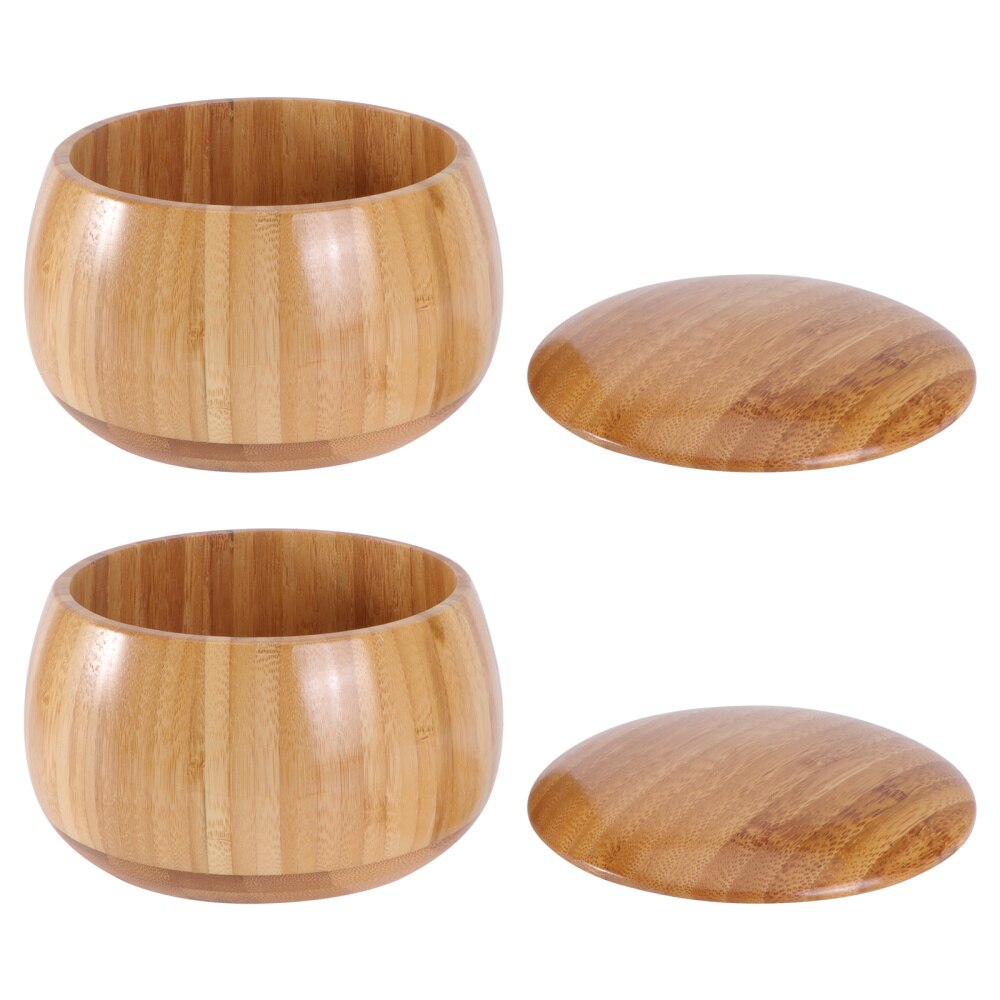 2pcs/Set Go Game Pieces Bowl Go Chess Pieces Jar Wooden Go Game Accessory: Light Brown