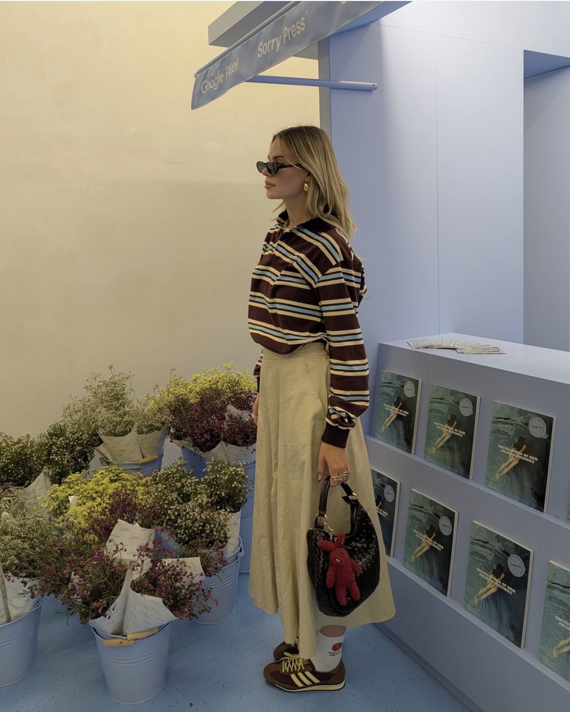 Sommar dam pikétröjor kvinna långärmade crop tops randiga vintagekläder pikétröjor mujer streetwear casual toppar bruna