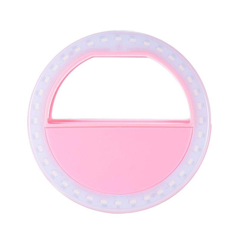 Selfie LED Ring Licht Tragbare Mobile Selfie Lampe Für Iphone Clip Lampe Telefon Lampa Smart Telefon Objektiv Fotografie Ring Licht: Rosa