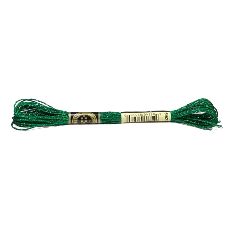 Farverig metallisk tråd håndlavet korssting ledningstråd guld silke broderitråd gør det selv syning 8 meter 12 tråde: Grøn