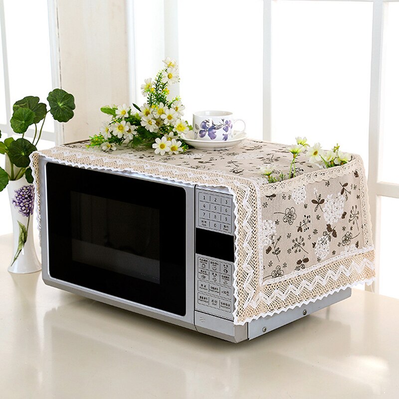 1pc Microwave Cover Microwave Oven Hood Oil Dust Cover With Storage Bag Kitchen Accessories Supplies Home Decoration