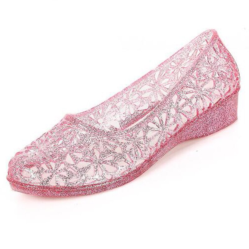 COVOYYAR – sandales de gladiateur à semelles compensées et découpées pour femmes, chaussures de plage dorées et transparentes, WSS962, 2022: Rose / 9