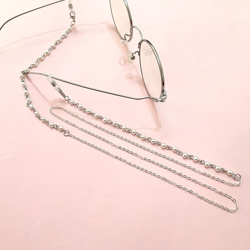 lunettes de lecture chaîne pour femmes lunettes de soleil en métal cordons décontracté perle perlée chaîne de lunettes pour lunettes femmes