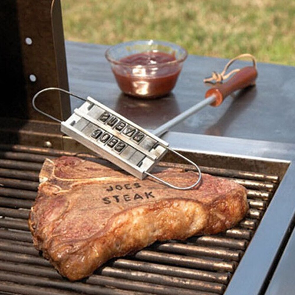 43Cm Bbq Branding Ijzer Tong 55 Letters Diy Barbecue Brief Gedrukt Bbq Steak Tool Vlees Grill Vorken Barbecue Tool accessoires