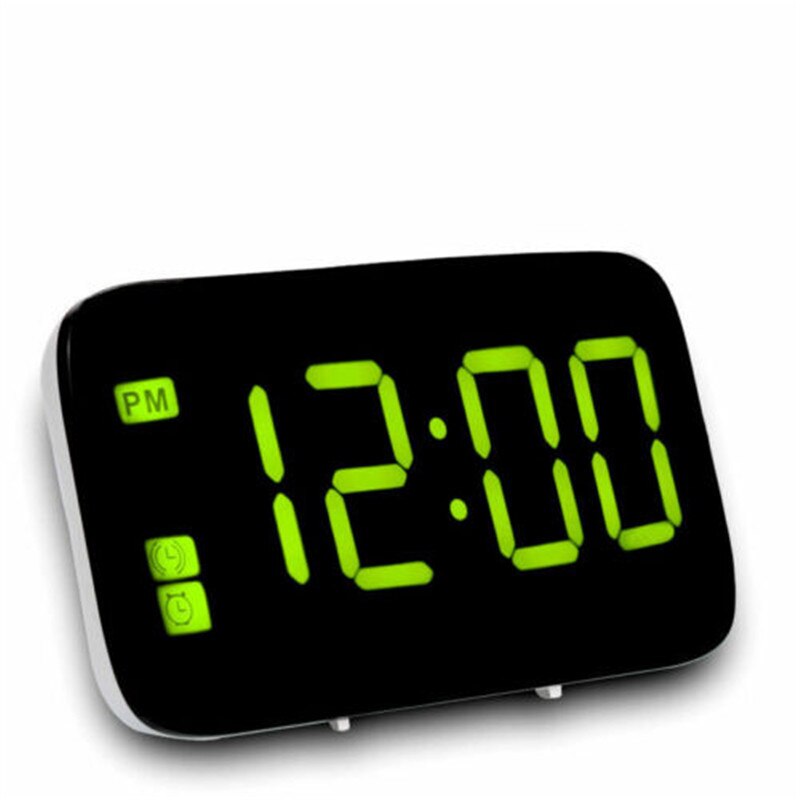 Font Digital LED Alarm Clock Big Screen Snooze Powered Voice Control LargeTime Home Decoration Clock