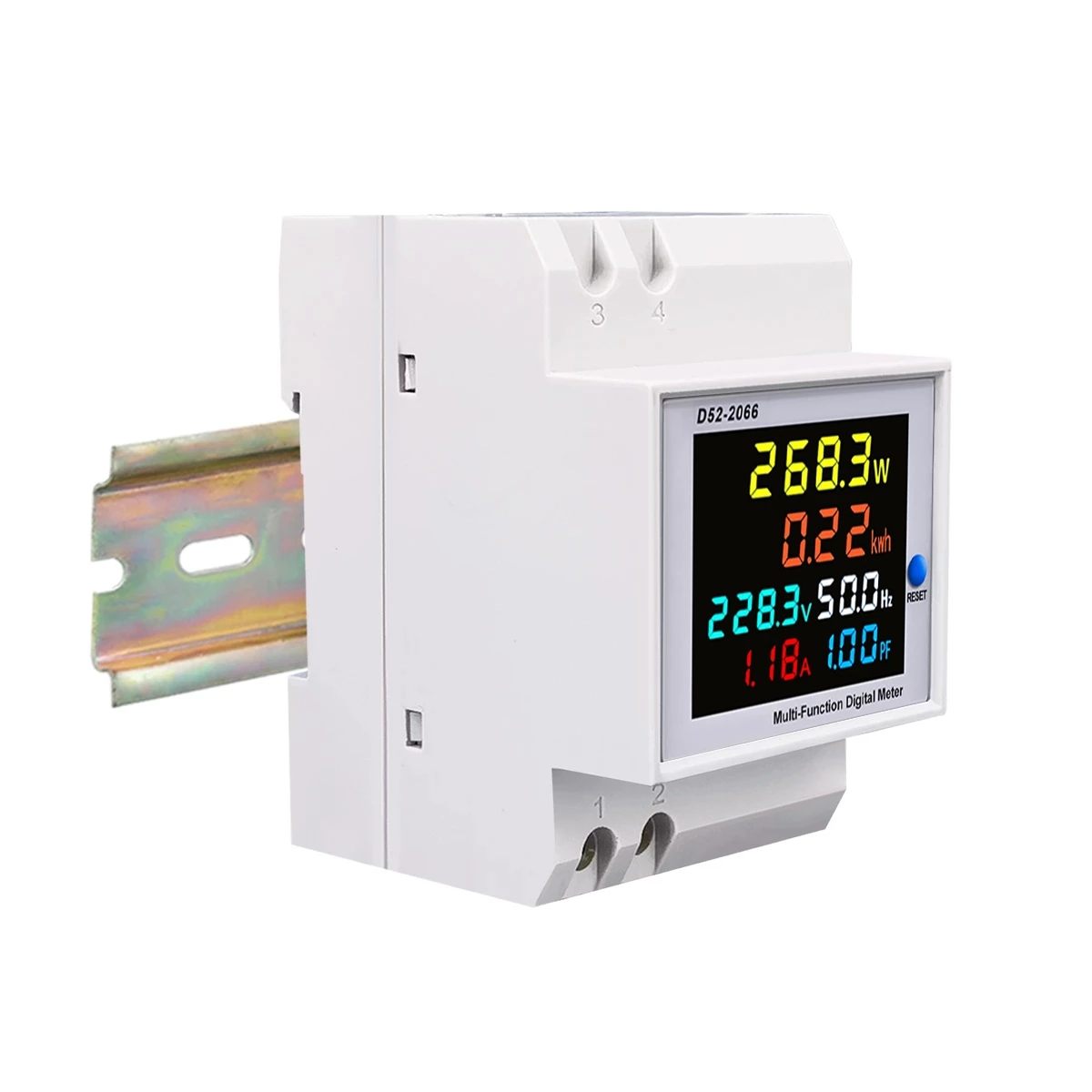 Einphasen-energiezähler für din-schiene, stromverbrauchsanzeige,  ac 40-300v 100a voltmeter, amperemeter, watt, kwh, frequenz-leistungsmesser