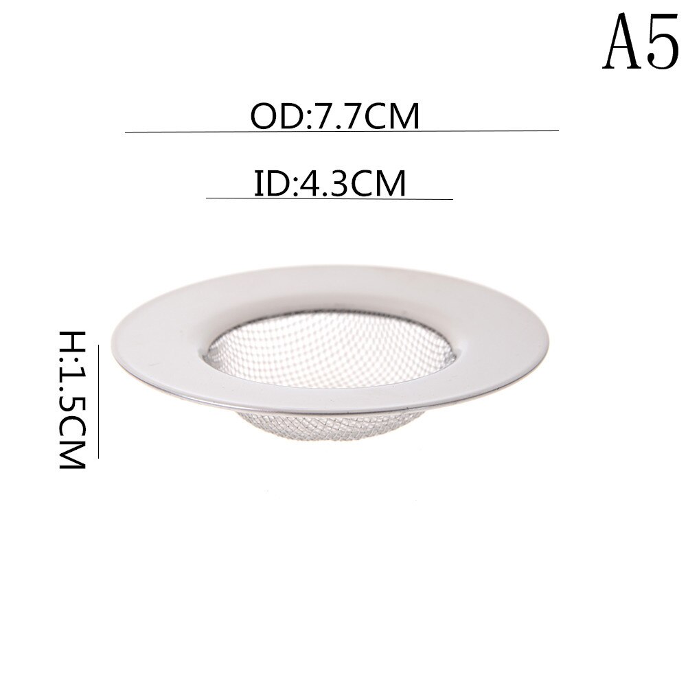 Rvs Filter Ronde Afvoerputje Aanrecht Filter Riool Afvoer Haar Vergieten & Theepot Filter Badkamer Wastafel: A5