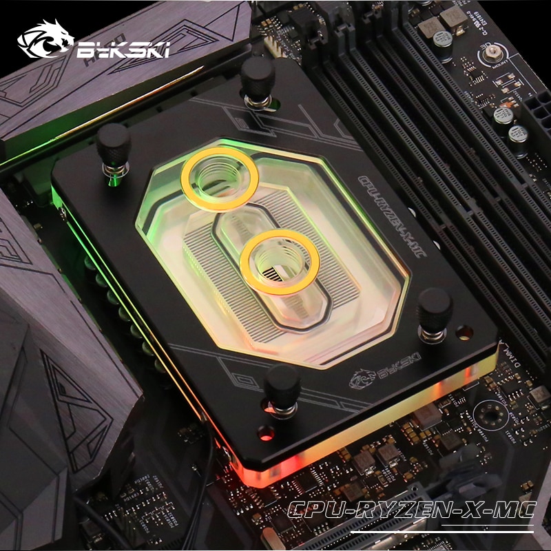Bykski CPU-RYZEN-X-MC RGB Led CPU Water Cooling Block Black for AMD AM2 AM3 AM4 TR4