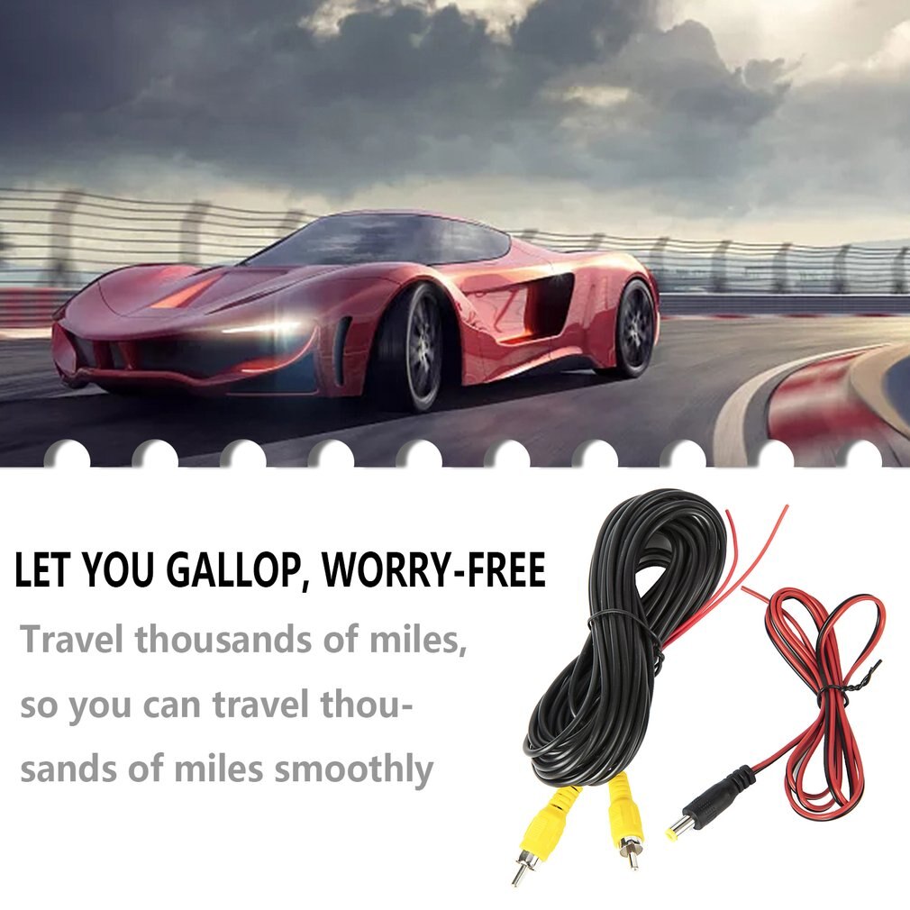 Câble vidéo pour caméra de recul, pour vue arrière de voiture, universel, Parking, fil de 6m, surveillance multimédia avec câble d&#39;alimentation
