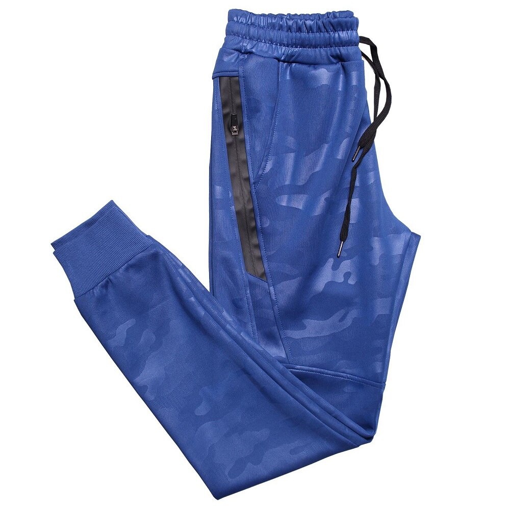 Pantaloni Casual larghi di grandi dimensioni pantaloni spessi autunno inverno da uomo stampa mimetica Bouquet piedi pantaloni sportivi pantaloni da guardia uomo Jogger: Blu / L