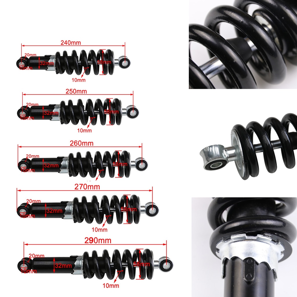 Motorcycle Hydraulic Shock Absorber Suspension 240mm 250mm 260mm 270mm 290mm for Cross Dirt Bike ATV QUAD Accessories Motocross