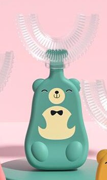 Leuke Cartoon Kids U-Vormige Tandenborstel Kind Siliconen Borstel Veiligheid Materiaal 360 Tandenborstel Floss Kinderen Tandenborstel U: 2