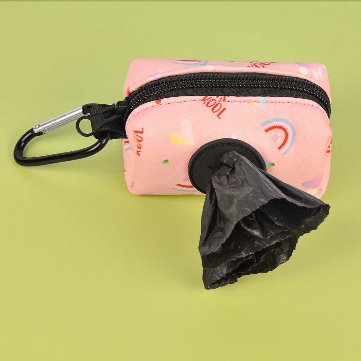 Support de sac de caca pour chien, imprimé arc-en-ciel, à la , pour fixation de laisse de chien (sans sac de caca ni laisse)