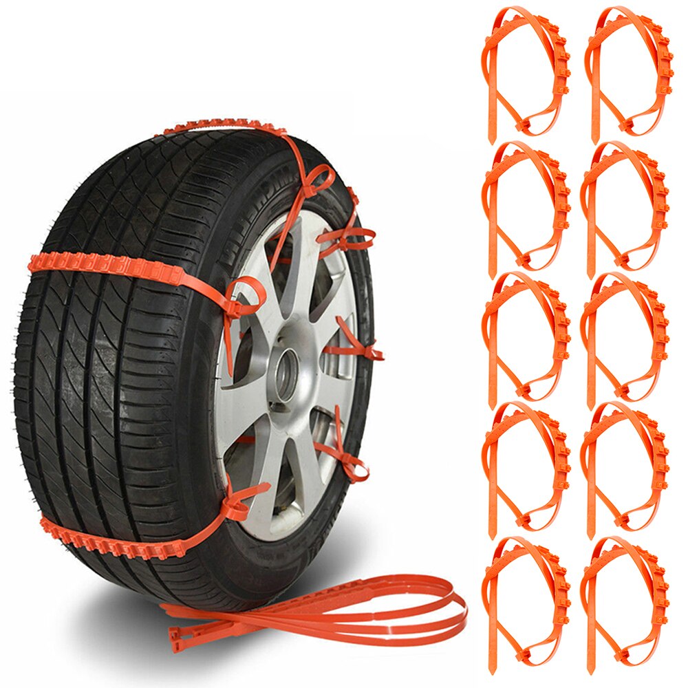 10Stck Schnee Reifen Kette für Auto Lkw SUV Anti-Schleudern Notfall Winter Fahren 10 * Auto Anti-Schleudern Ketten
