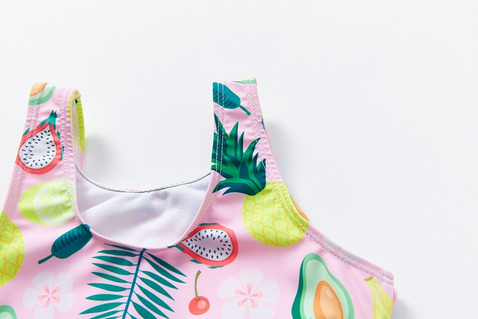 Bañador de una pieza para niños de 2 a 9 años, traje de baño de fruta y sandía, ropa de playa de verano para niñas, novedad de