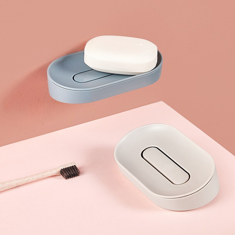 Wall-mounted Soap Box Suction Wall Soap Rack Free Punching Soap Tray Drain Toilet Soap Rack Bathroom Accessories