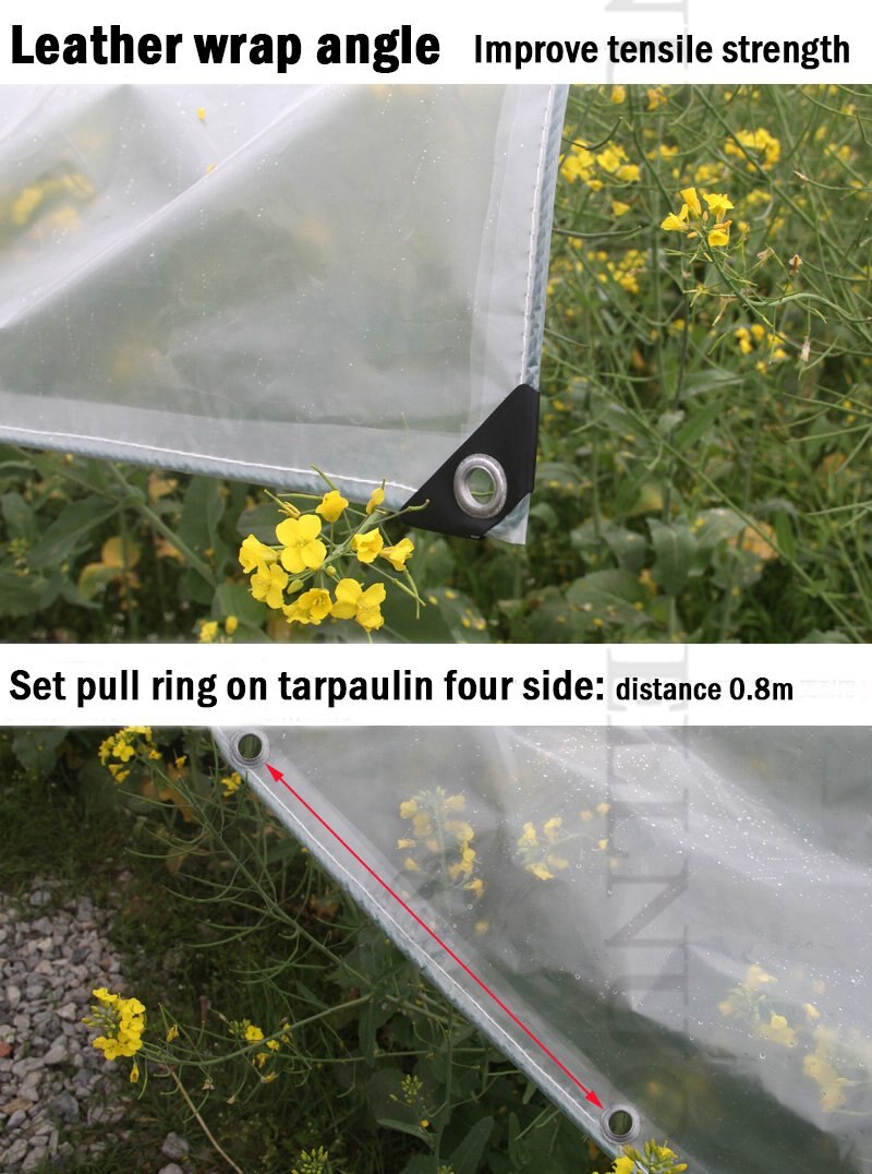 Tela transparente a prueba de lluvia para jardín, balcón, toldo, PE para lona de plantas suculentas, mantiene el calor, 0,3mm