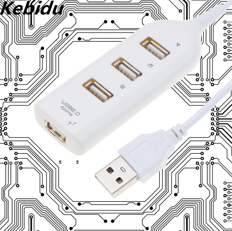 Kebidu Mini Usb 2.0 Hub 4 Port Usb Hub Splitter Hub Adapter Voor Pc Computer Voor Harde Schijven Plug En play Accessoires
