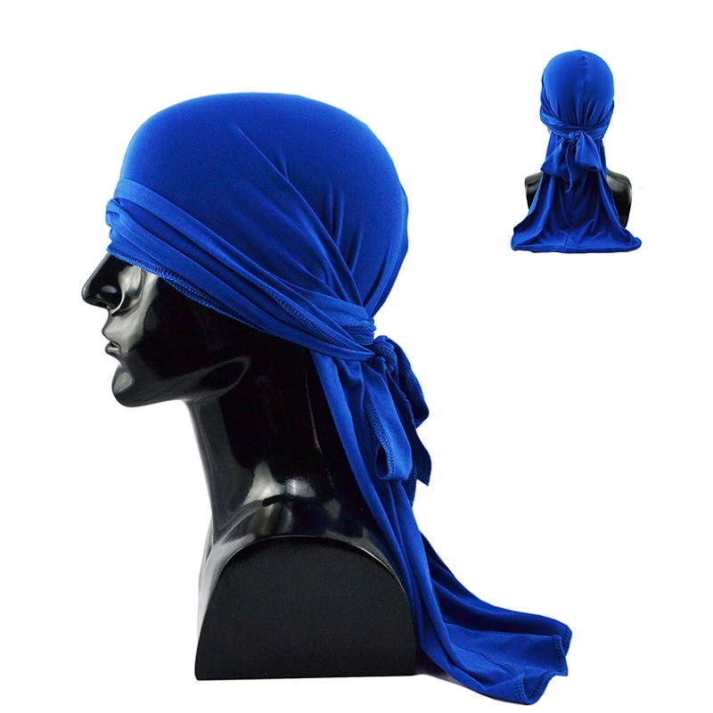 Pañuelo para la cabeza de terciopelo Unisex para hombre, estilo Hip Hop, de alta elasticidad, con lazo y cola larga, accesorios para el cabello para bicicleta