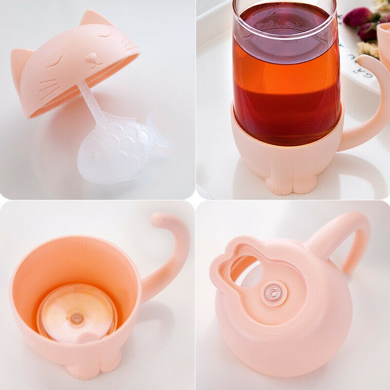 Mok theepot theezakjes voor thee & koffie filter theezeef kat hond theekopje grassen drinkgerei keukengereedschap