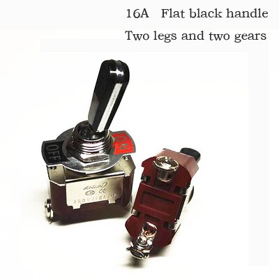 Toggle Switch 16A: Flat black handle