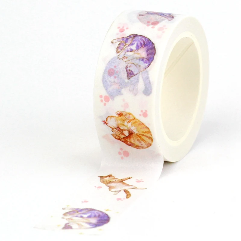 Juego de cintas Washi de papel para maquillaje, libros decorativos, 10M, para planificador, álbum de recortes, cinta adhesiva, papelería Kawaii, suministros escolares, 1 ud.