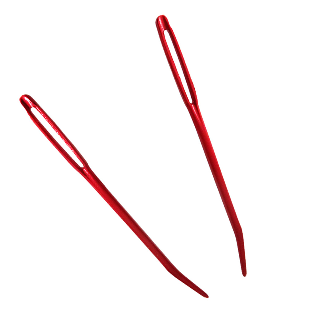 2 uds. Tapiz de punta doblada de aluminio, agujas de zurcir, tejido para suéteres, punto de lana, listón para coser, grapas bordadas