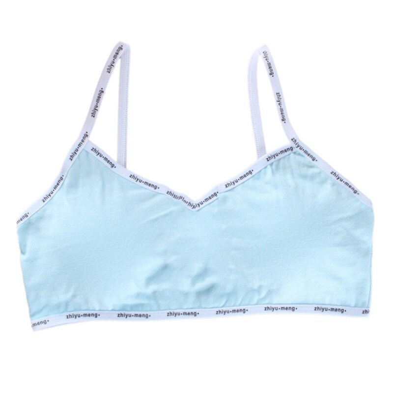 Trænings bh'er piger teenager undertøj børn bh'er små børn pige studenter bh top tyndt undertøj til børn teenagere sommer m: Himmelblå