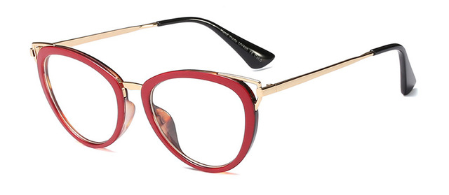 Mixed Colors Cat Eye Eyeglasses Frame Women Retro Myopia Glasses for Female Optical Prescription Eyewear: 1