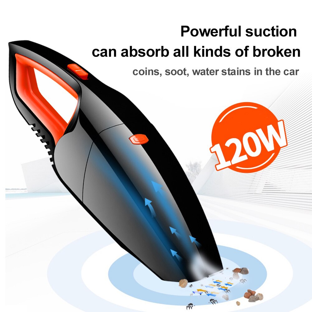 Portable Car Vacuum Cleaner 120W High Power Car Vacuum Cleaner Handheld Car Home Dual-use Handheld Rechargeable