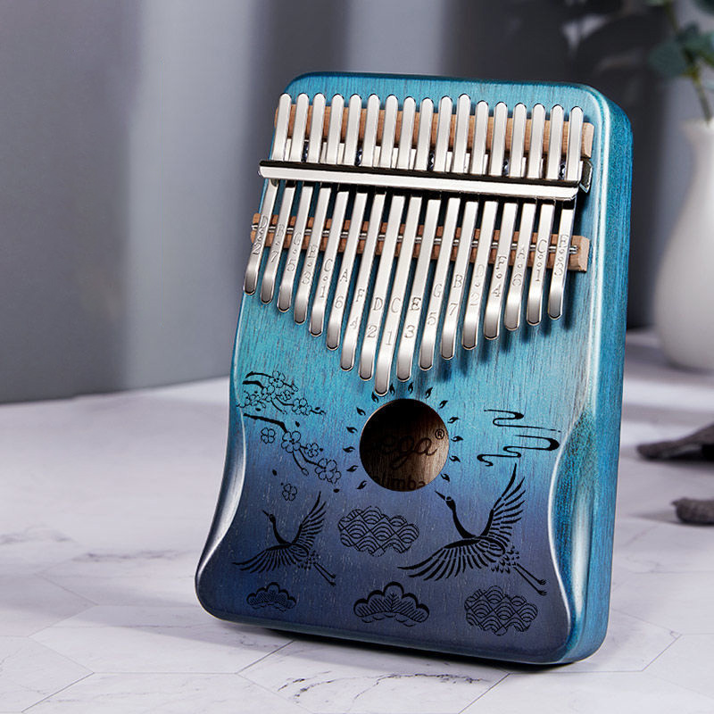 Cega 21 Key Kalimba 17 Key Thumb Piano Mahogany Wooden mbira musical instrumentos musicales 30 key instruments calimba machine: Gradient blue