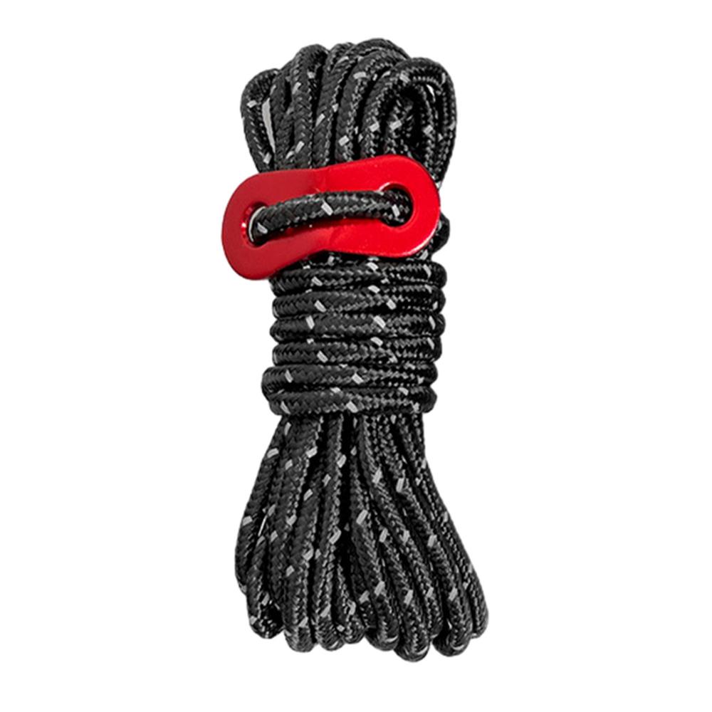 4M Outdoor Tentkoord Reflecterend Paracord Tenttouw Lichtgewicht Campingtouw Met Scheerlijnen Richter Spanner Pouch Voor Tent Tarp: Black
