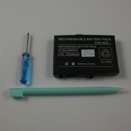 2000mAh Oplaadbare Lithium-ion Batterij + Tool + Pen Pack voor Nintendo DSL NDSL