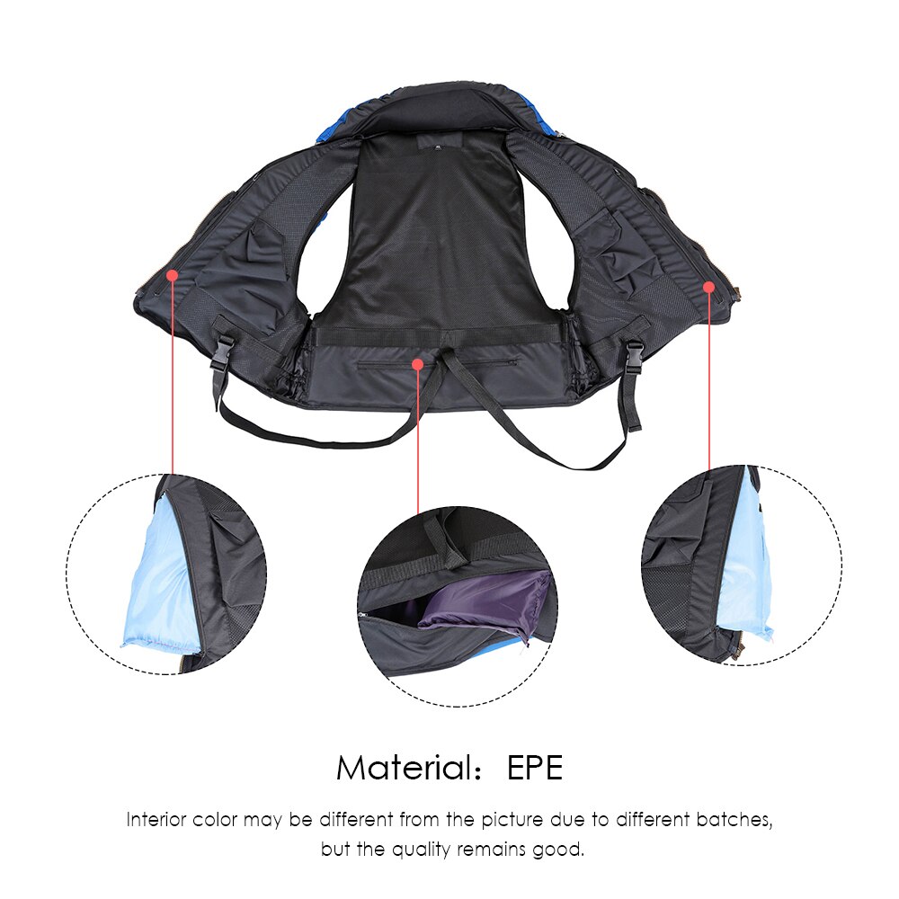 L-XXL Life Jacket Vest Fishing Polyester Adult Safety Life Jacket Survival Life Vest Swimming Boating Drifting