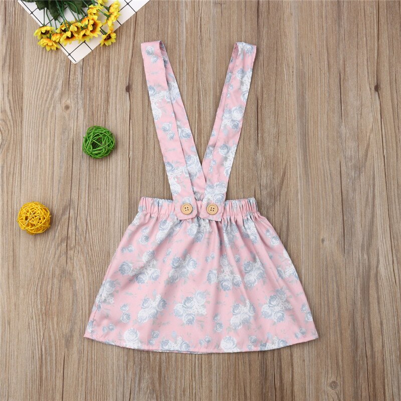 0-3Y Lovely Infant Baby Girl Clothes Floral Suspender Strap Skirts Casual Style Summer Baby Gril Skirts