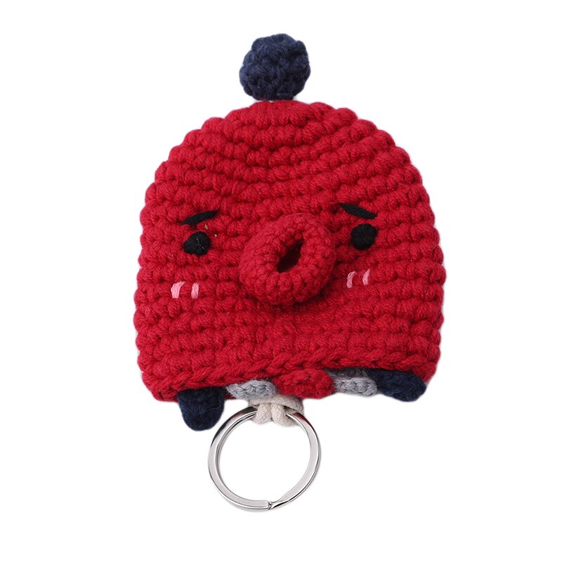 Cartoon Animation Handmade Cute Wool Knitting Pull-out Key Bag Set Key Protection Case: octopus