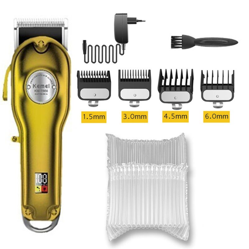 pivot motor hair clipper hair trimmer men all metal electric hair cutting machine barber cord cordless hair cutter: gold with bubble