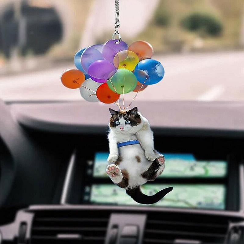 Leuke Vliegende Ballon Kat Auto Hanger Kinderen Kamer Decoratie Kids Kitten Figuur Doll Kinderen 'Dag