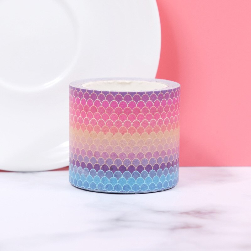 4cm * 5m lindo lunares de colores Washi Tape Kawaii gradiente sirena cinta adhesiva decorativa cinta adhesiva Scrapbooking papelería