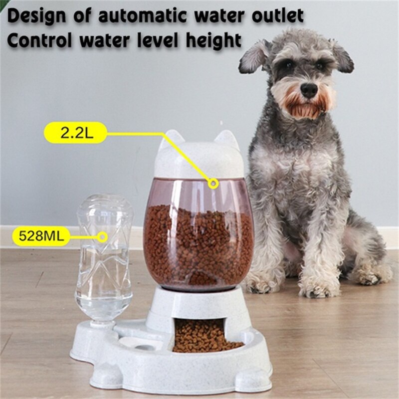 2-in-1 Haustier Automatische Zubringer Haustier Zeug Hund Katze Trinken Schüssel Für Haustiere Wasser Trinken Zubringer Katze fütterung Große Kapazität Spender