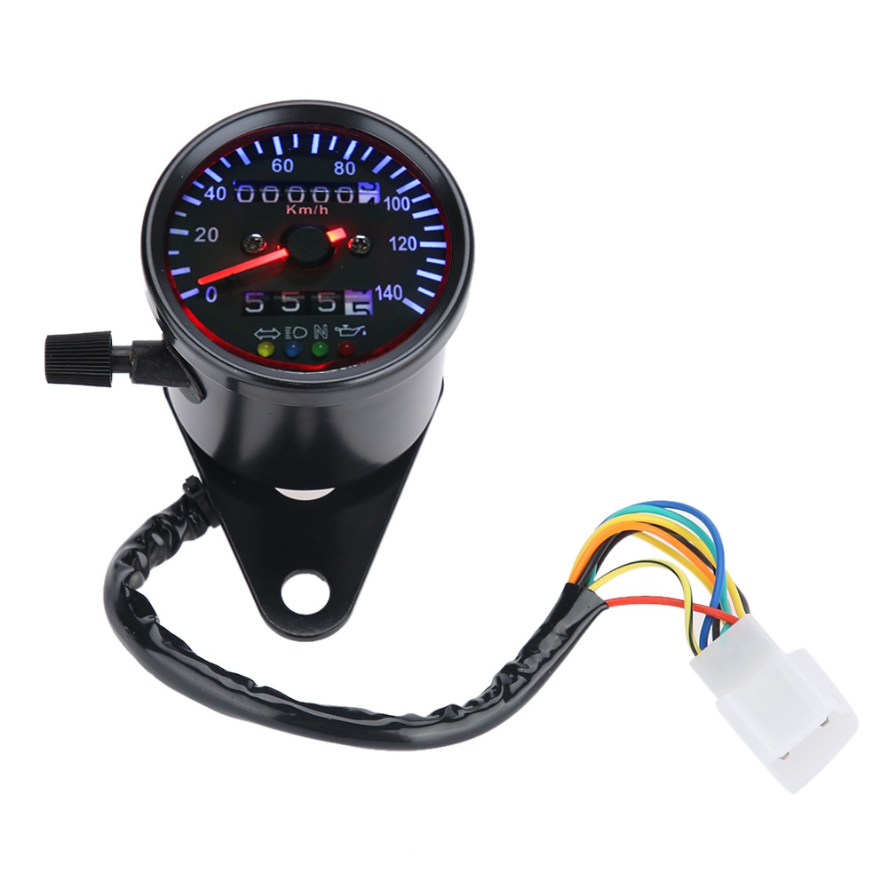 LED Backlight 12 V Motorcycle Dual Odometer Speedometer Gauge Instruments Kit for Cafe Racer Motorcycle Accessories