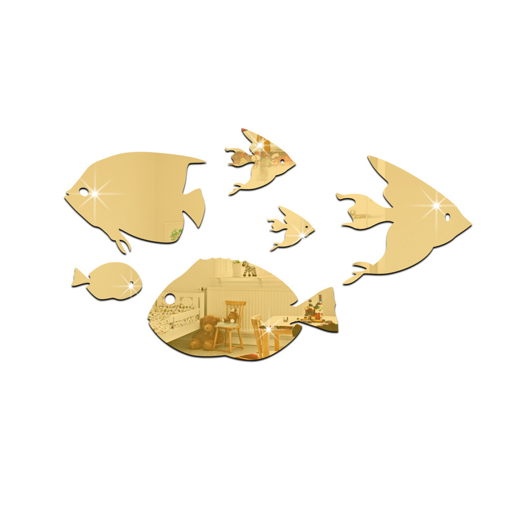 1Set Acrylic Removable Fish Wall Stickers Living Room Bedroom Self-Adhesive Water Resistent Wall Decal Household Wall Decoration: NO. 5