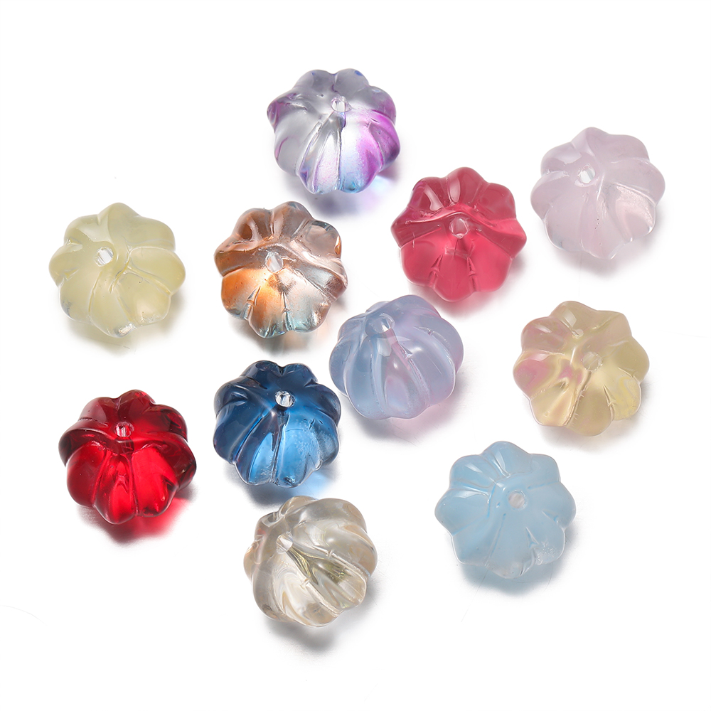 30 unids/pack de cuentas de calabaza de cristal, cuentas espaciadoras sueltas para pulsera, collar, pendientes, llavero, accesorios para hacer joyería hechos a mano DIY: Negro